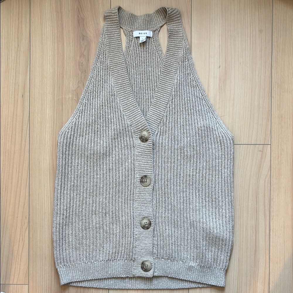 Reiss Sinead Racerback Rib Sweater Vest. Size Large - Picture 3 of 8
